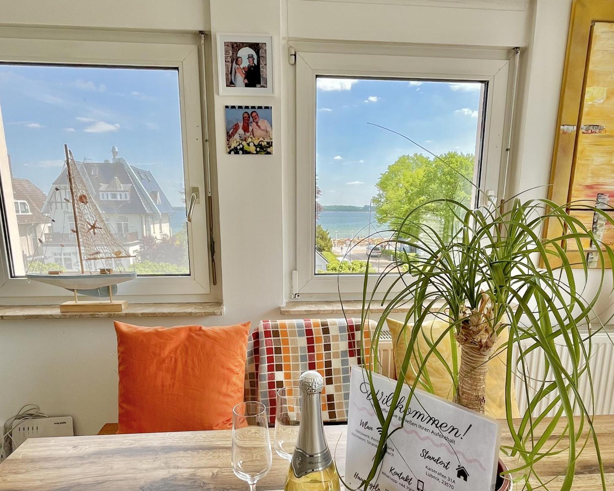 3sz Penthaus Luna Am Sandstrand Mit Meerblick & Balkon * Lubeck